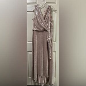 Kay Unger Champagne Sequin Dress